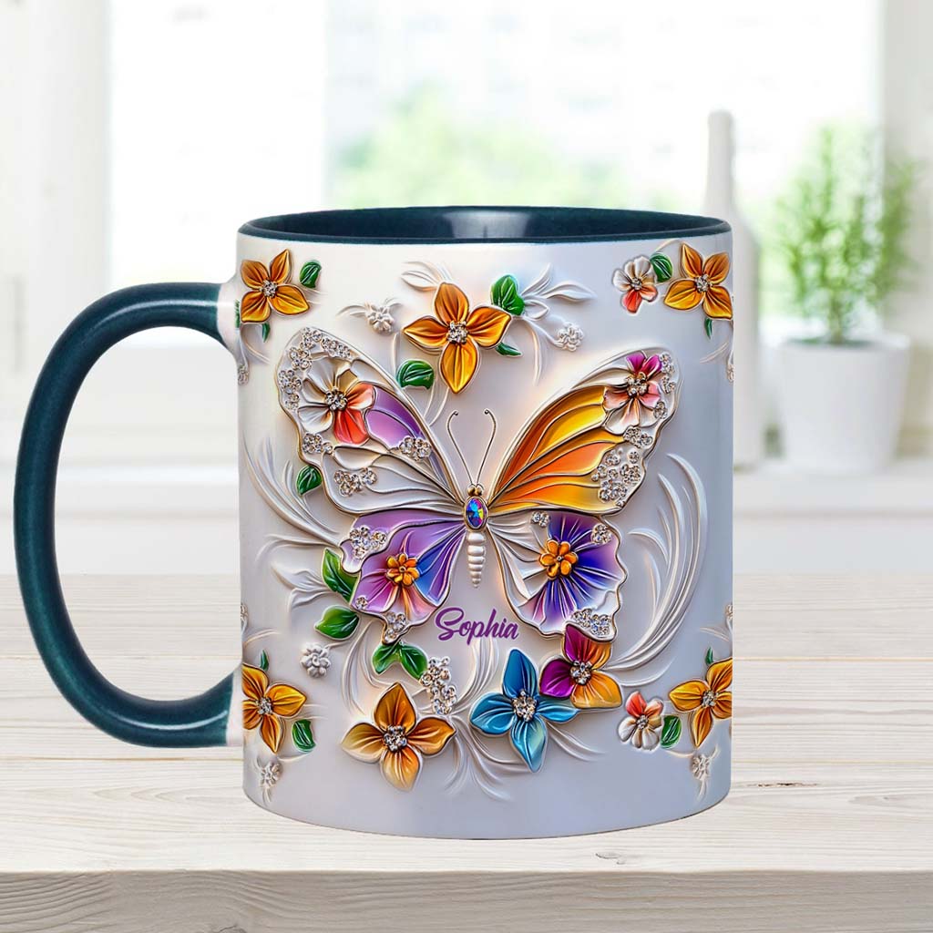 Stunning Butterfly - Personalized Butterfly Accent Mug