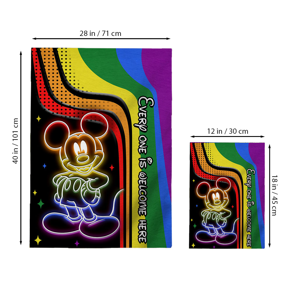 Every One Is Welcome Here - Personalized Mouse House Flag