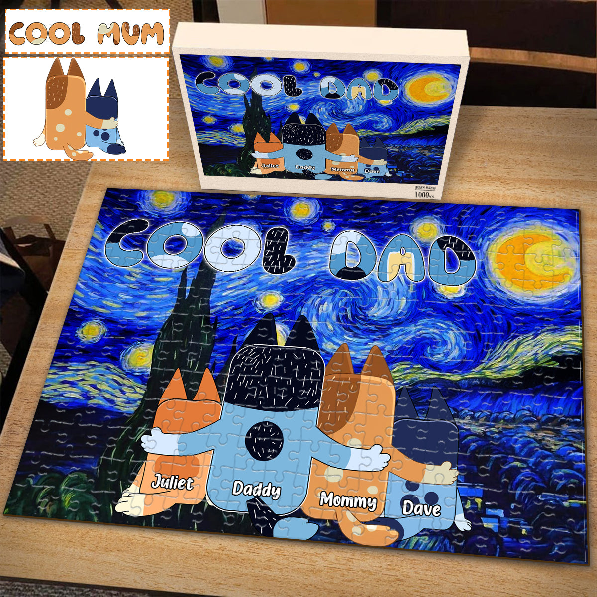 Cool Dad Cool Mum - Personalized Father Jigsaw Puzzle
