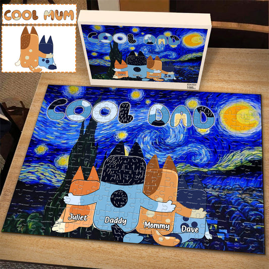 Cool Dad Cool Mum - Personalized Father Jigsaw Puzzle