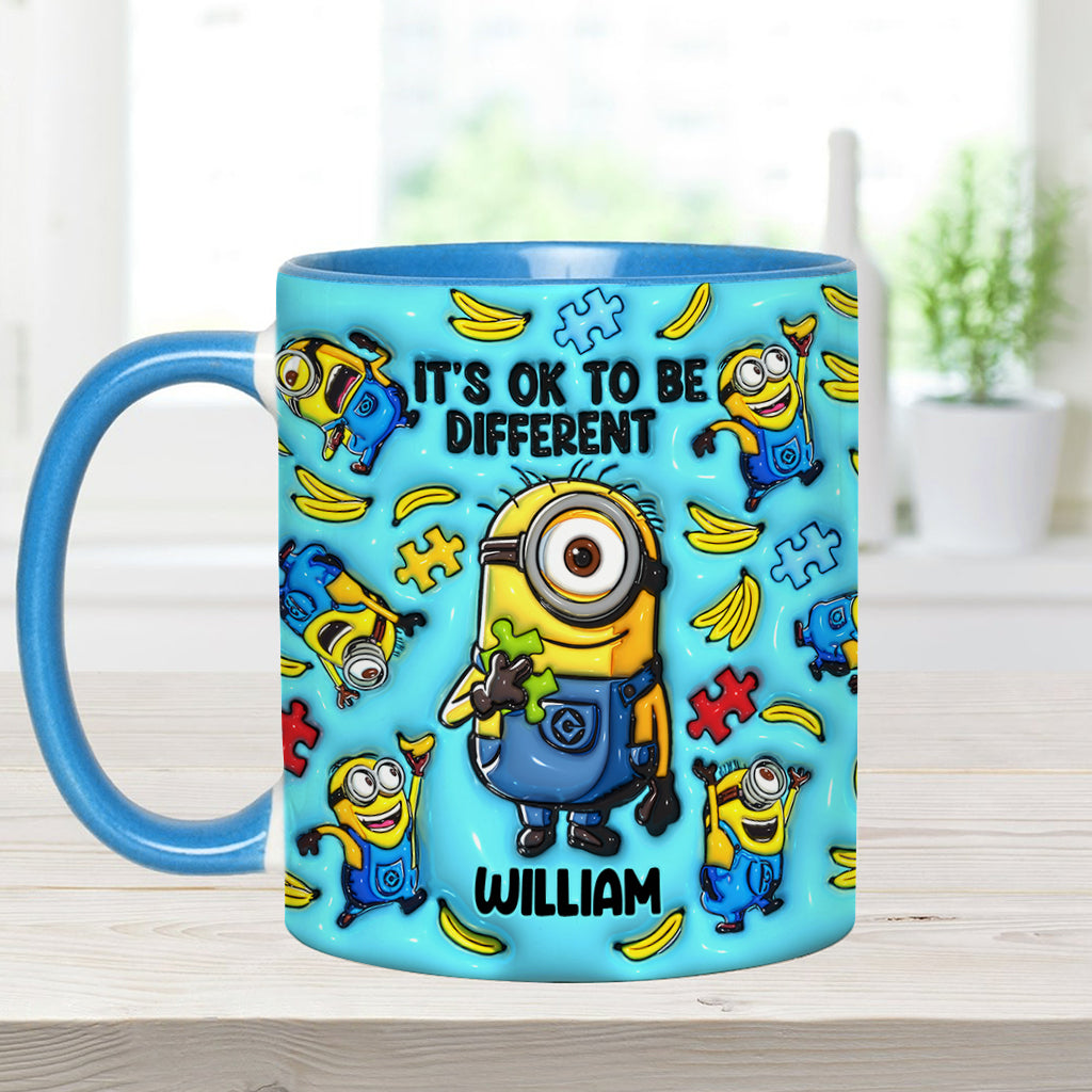 It's Ok To Be Different - Personalized Autism Awareness Accent Mug
