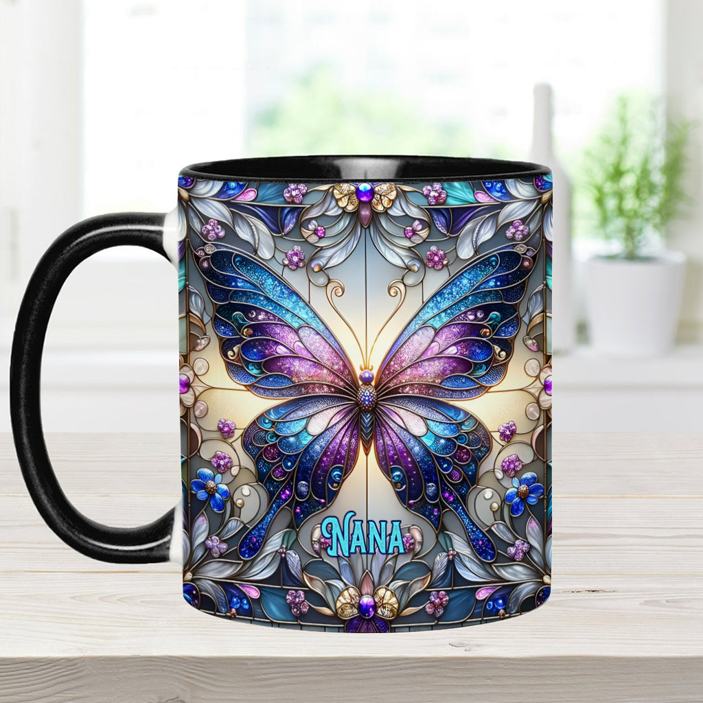 Grandma Butterfly - Personalized Grandma Accent Mug