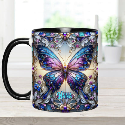 Grandma Butterfly - Personalized Grandma Accent Mug