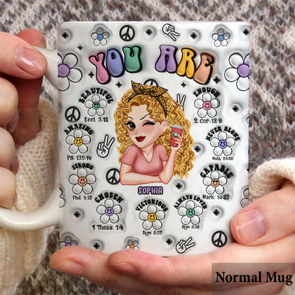 You Are Beautiful Strong Victorious Enough - Personalized Hippie Mug