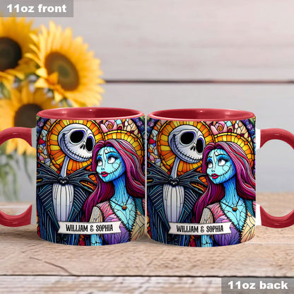 Jack And Sally - Personalized Nightmare Accent Mug