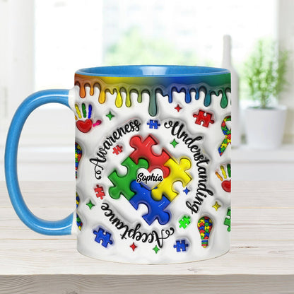 Autism Awareness - Personalized Autism Awareness Accent Mug