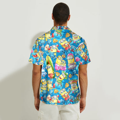 Having Fun Yellow Monster - Personalized Hawaiian Shirt