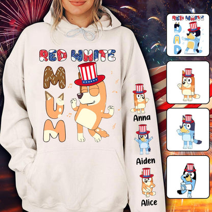 Red White Mum - Personalized Mother All Over Shirt