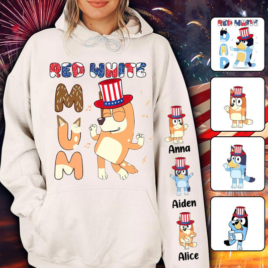 Red White Mum - Personalized Mother All Over Shirt