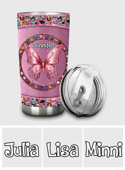 Beautiful Pink - Personalized Butterfly Tumbler