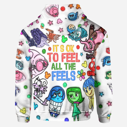 It's Ok To Feel All The Feels - Personalized Mouse Hoodie and Leggings
