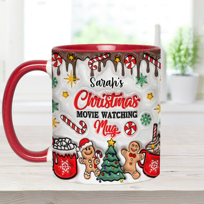 Christmas Movie Watching Mug - Personalized Accent Mug