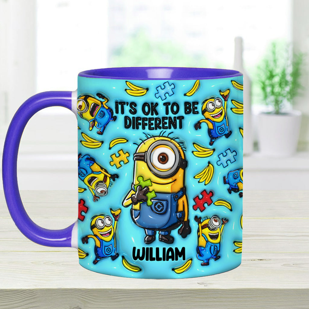 It's Ok To Be Different - Personalized Autism Awareness Accent Mug
