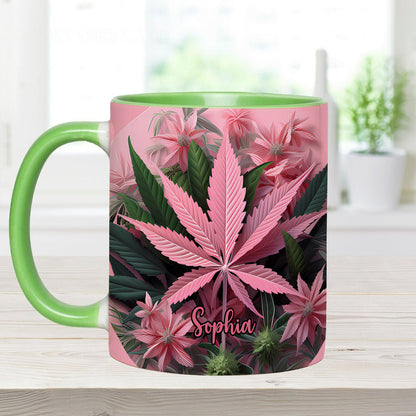 Pink Stoner Chick - Personalized Weed Accent Mug