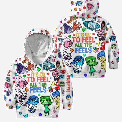 It's Ok To Feel All The Feels - Personalized Mouse Hoodie and Leggings
