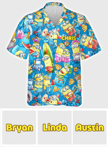 Having Fun Yellow Monster - Personalized Hawaiian Shirt