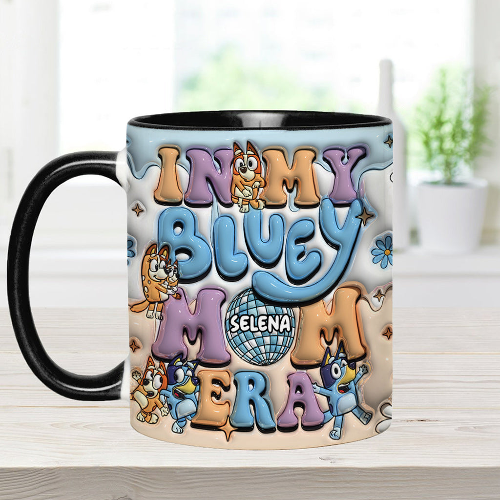 Mom Era Cute Blue Dog - Personalized Mother Accent Mug
