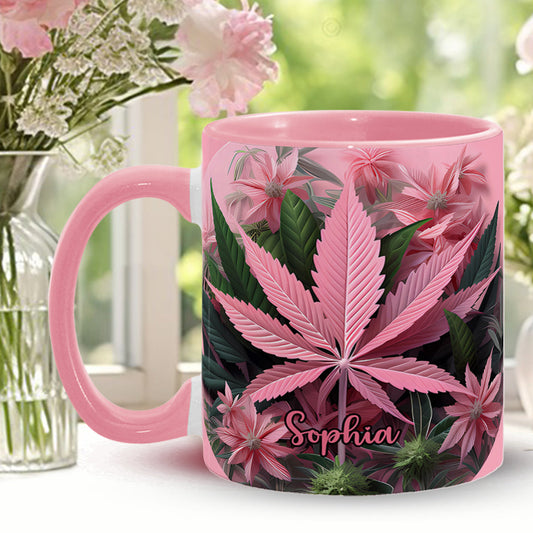 Pink Stoner Chick - Personalized Weed Accent Mug