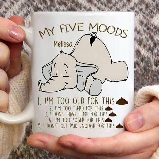 My Five Moods - Personalized Sarcasm Mug