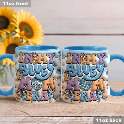 Mom Era Cute Blue Dog - Personalized Mother Accent Mug