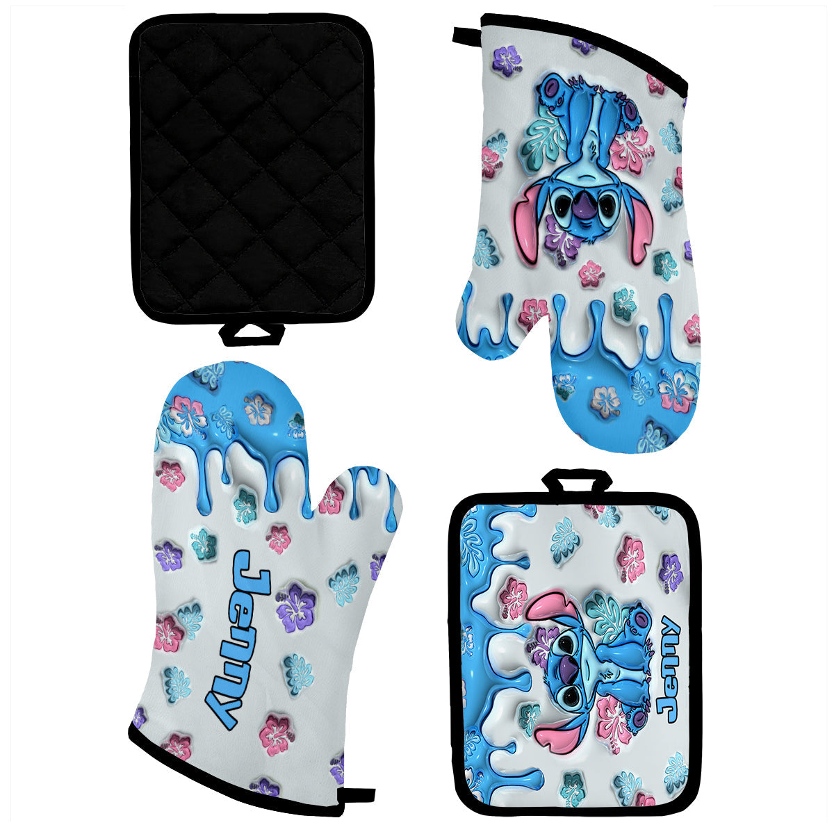 Ohana Means Family - Personalized Ohana Oven Mitts & Pot Holder Set