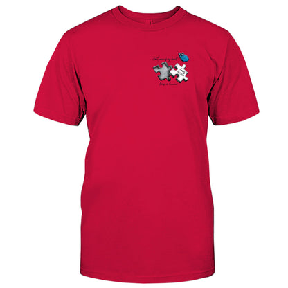 Memorial Butterfly Dragonfly Heaven Feather - Personalized Memorial Embroidered T-shirt
