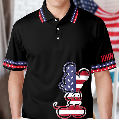 Happy 4th Of July Mouse - Personalized Independence Day/ 4th of July Polo Shirt