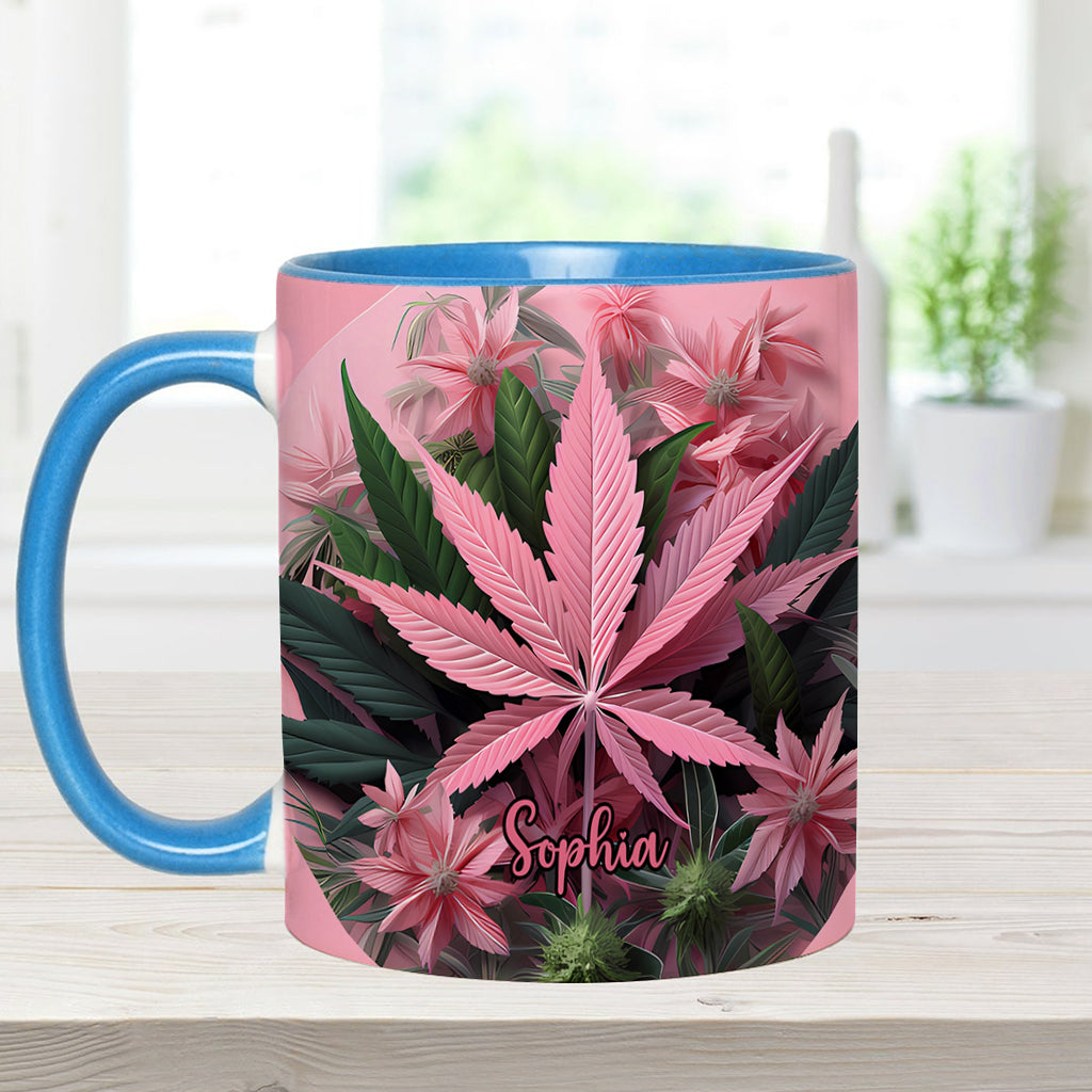 Pink Stoner Chick - Personalized Weed Accent Mug