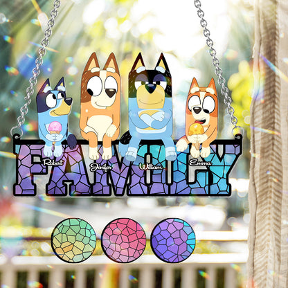 Family Forever - Personalized Family Window Hanging Suncatcher Ornament