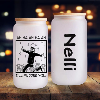 Anime Funny Ah Ha Ha - Personalized Can Glass