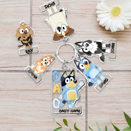 Best Dad Ever - Personalized Keychain with Charms