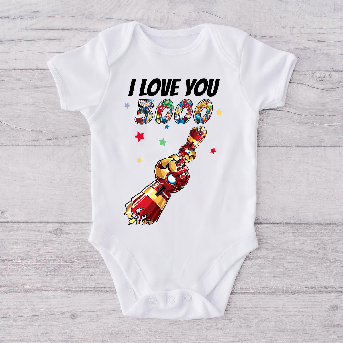 Best Dad Ever I Love You 3000 - Personalized Father T-shirt And Baby Onesie