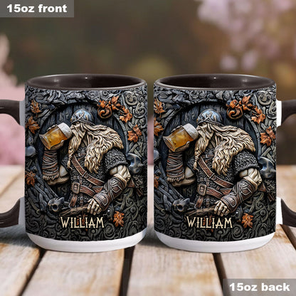 Viking Warrior Drinking Legend Raise Your Horn - Personalized Viking Accent Mug