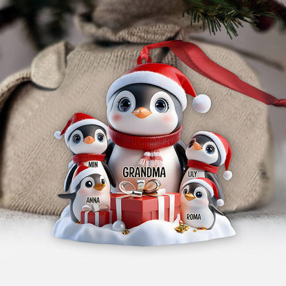 Any Title Cute Penguin Ornament - Personalized Grandma Ornament