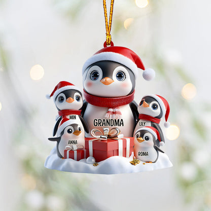 Any Title Cute Penguin Ornament - Personalized Grandma Ornament