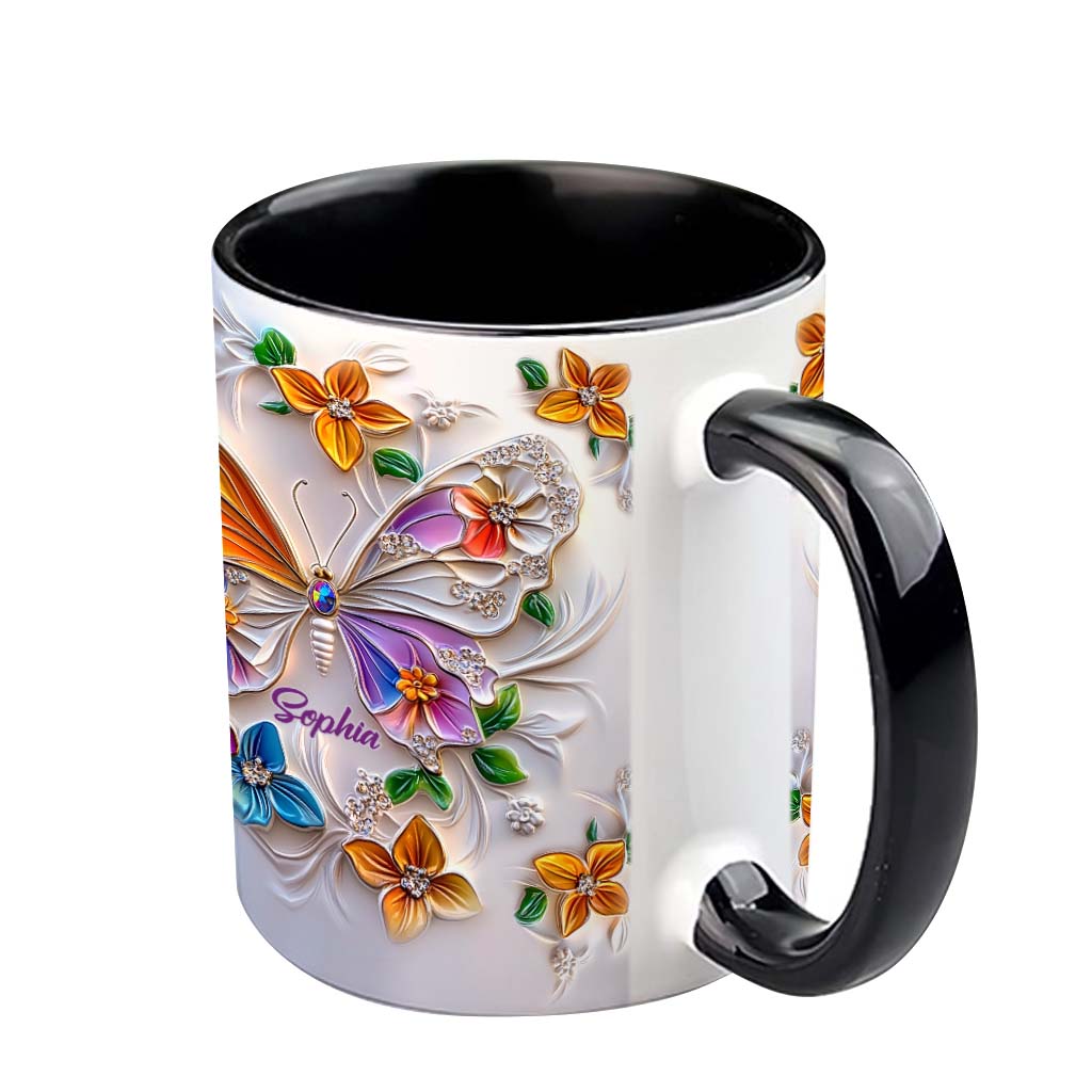 Stunning Butterfly - Personalized Butterfly Accent Mug
