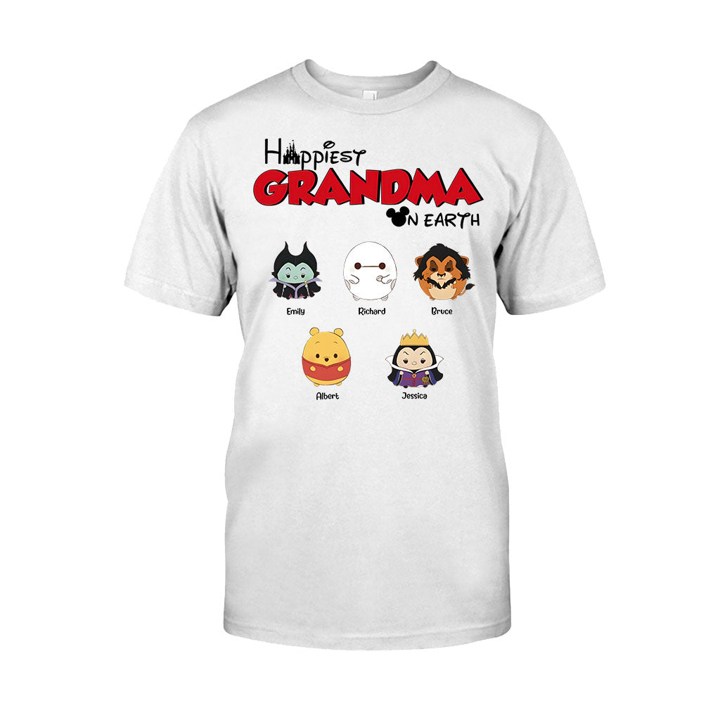 Happiest Grandma On Earth - Personalized Grandma T-shirt And Hoodie