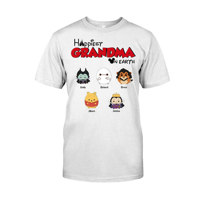 Happiest Grandma On Earth - Personalized Grandma T-shirt And Hoodie