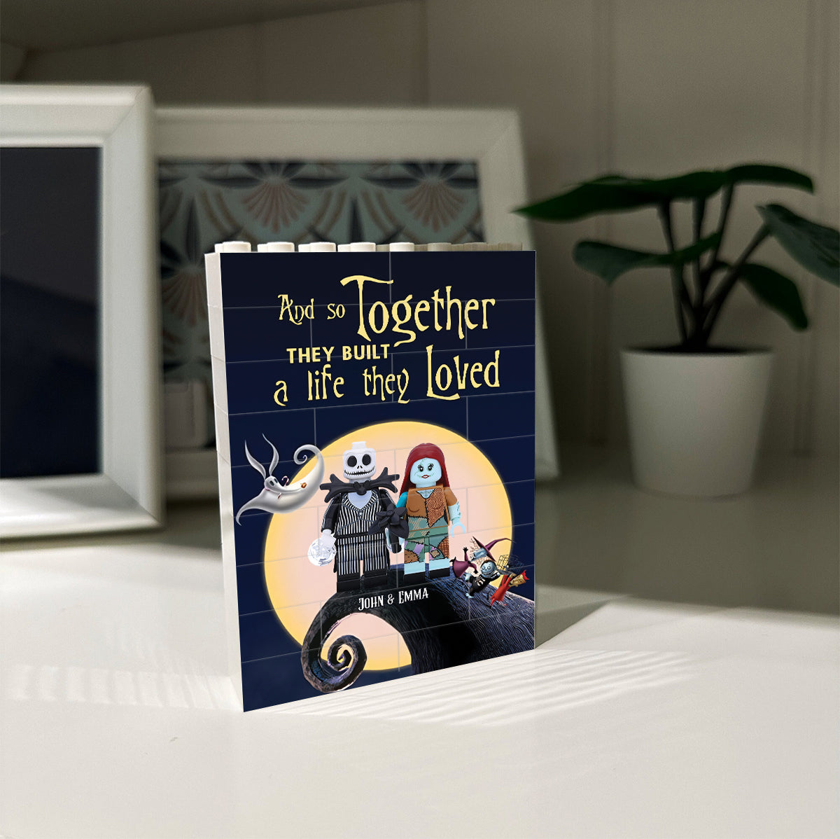 And So Toghether We Built The Life We Loved - Personalized Nightmare Vertical Rectangle Building Brick Blocks Printed On Both Sides