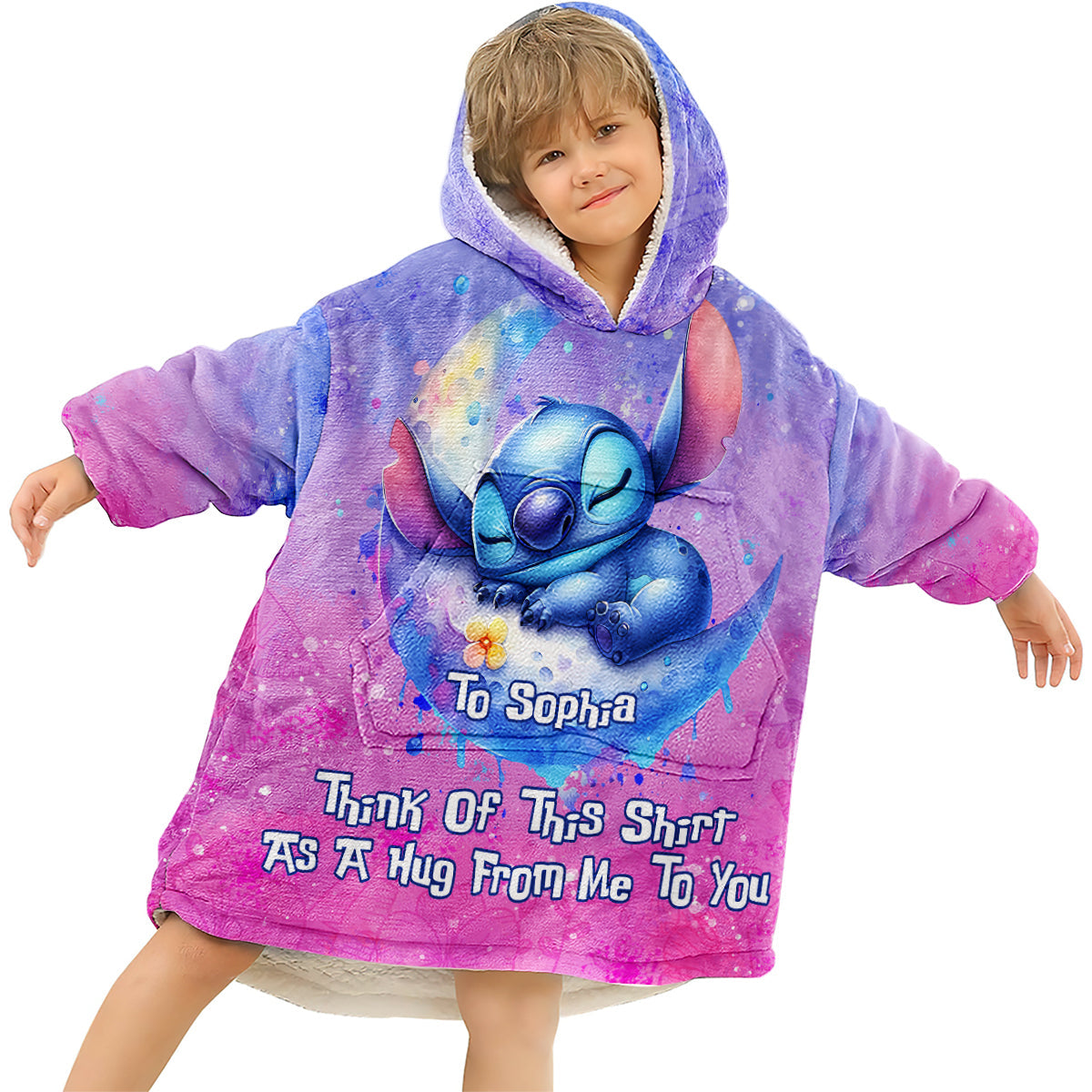 A Hug From Me To You - Personalized Ohana Blanket Hoodie