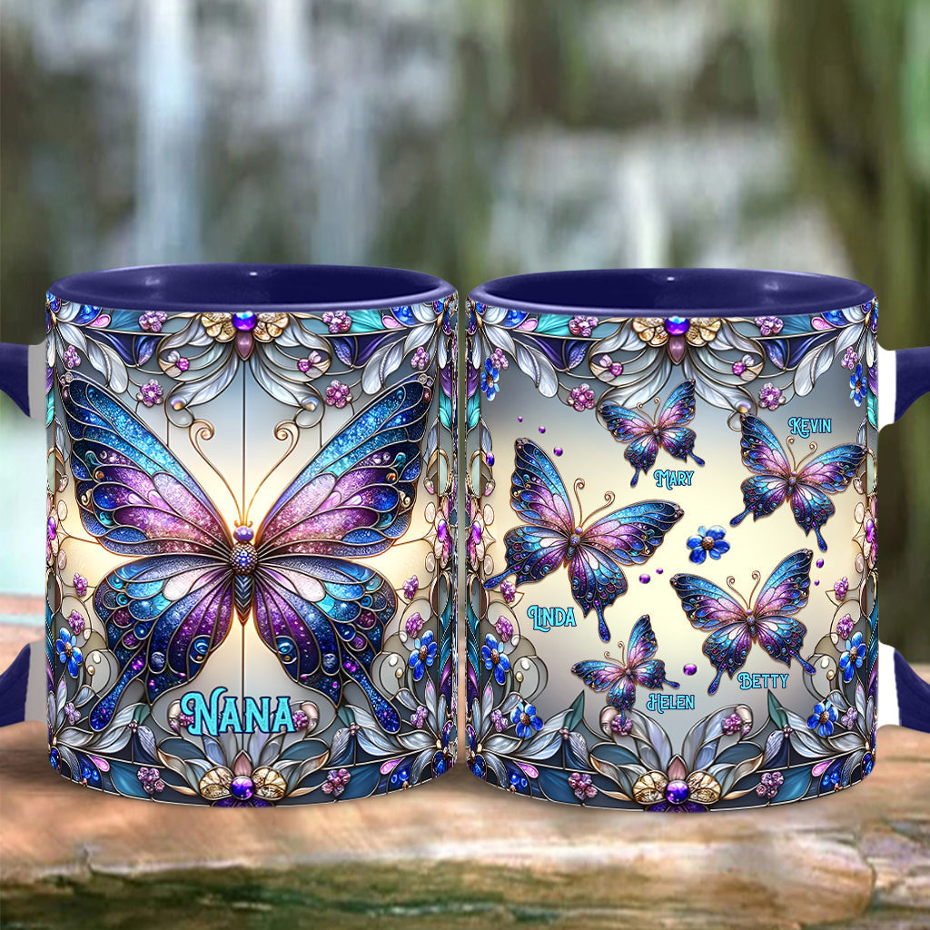 Grandma Butterfly - Personalized Grandma Accent Mug