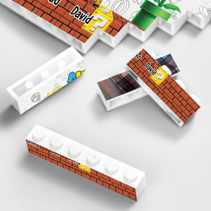 Best Dad Ever - Personalized Super Plumber One-sided Horizontal Rectangle Building Brick Blocks