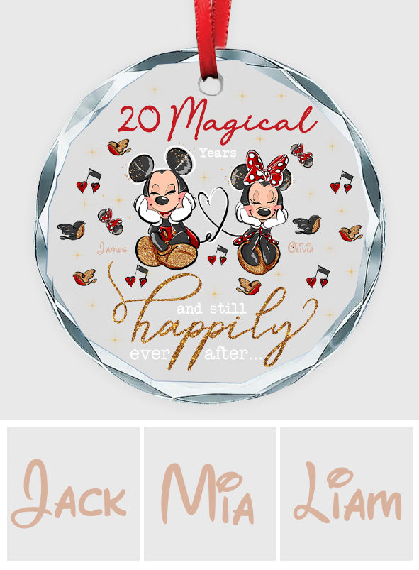 Magical Love - Personalized Mouse Round Shaped Glass Ornament