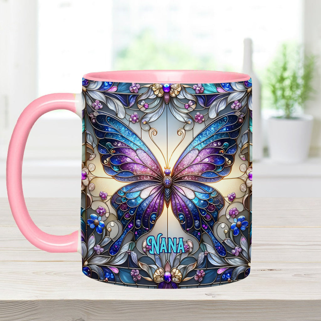Grandma Butterfly - Personalized Grandma Accent Mug