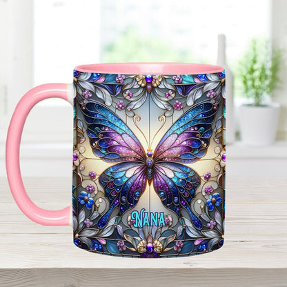 Grandma Butterfly - Personalized Grandma Accent Mug