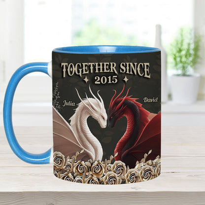 From Our First Kiss - Personalized Dragon Accent Mug