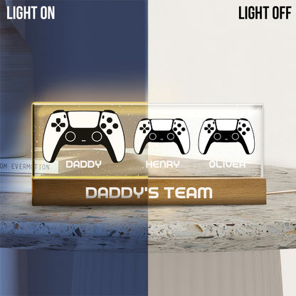 Daddy's Team - Personalized Father Custom LED Night Light