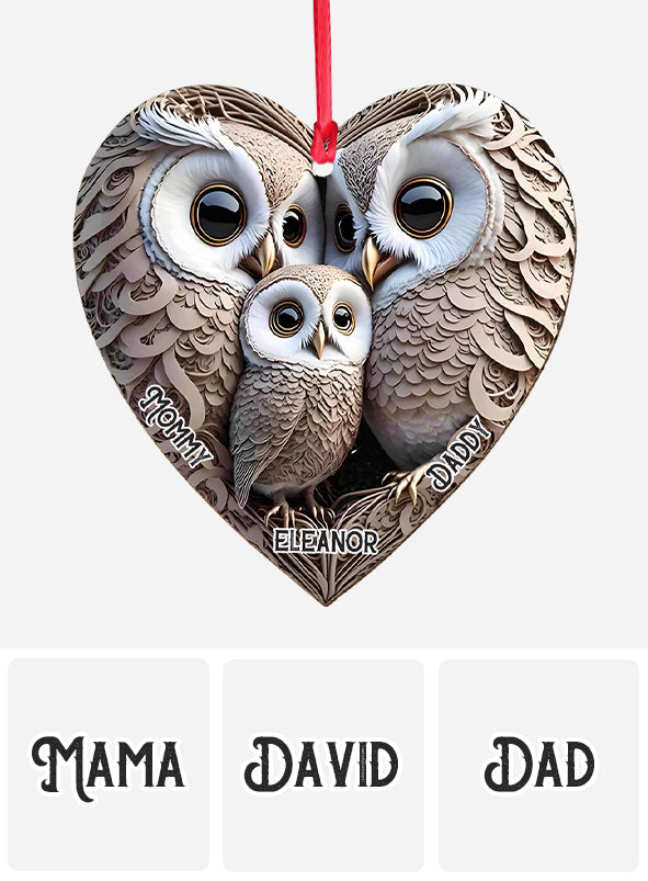 1st Christmas Owl Family - Personalized Kid Ornament