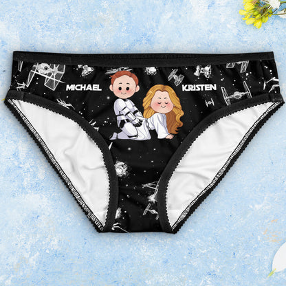 May The Force Be In Me - Personalized The Force Lace Border Women Briefs
