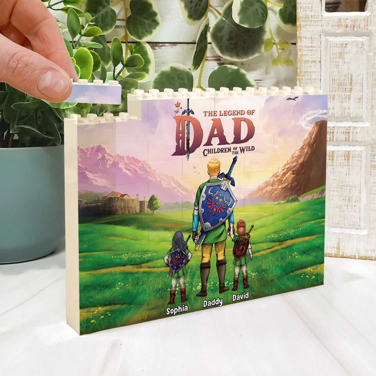 Best Dad Ever - Personalized The Hero's Legend One-sided Horizontal Rectangle Building Brick Blocks